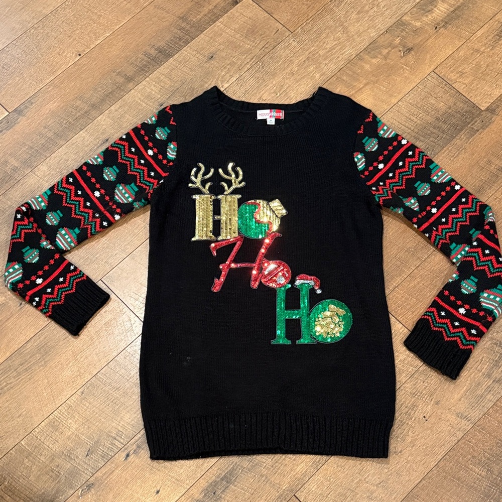Festive Sequin Holiday Sweater